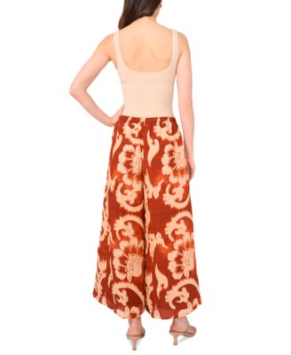 Women's Paisley-Print  Shirt & Wide-Leg Pant