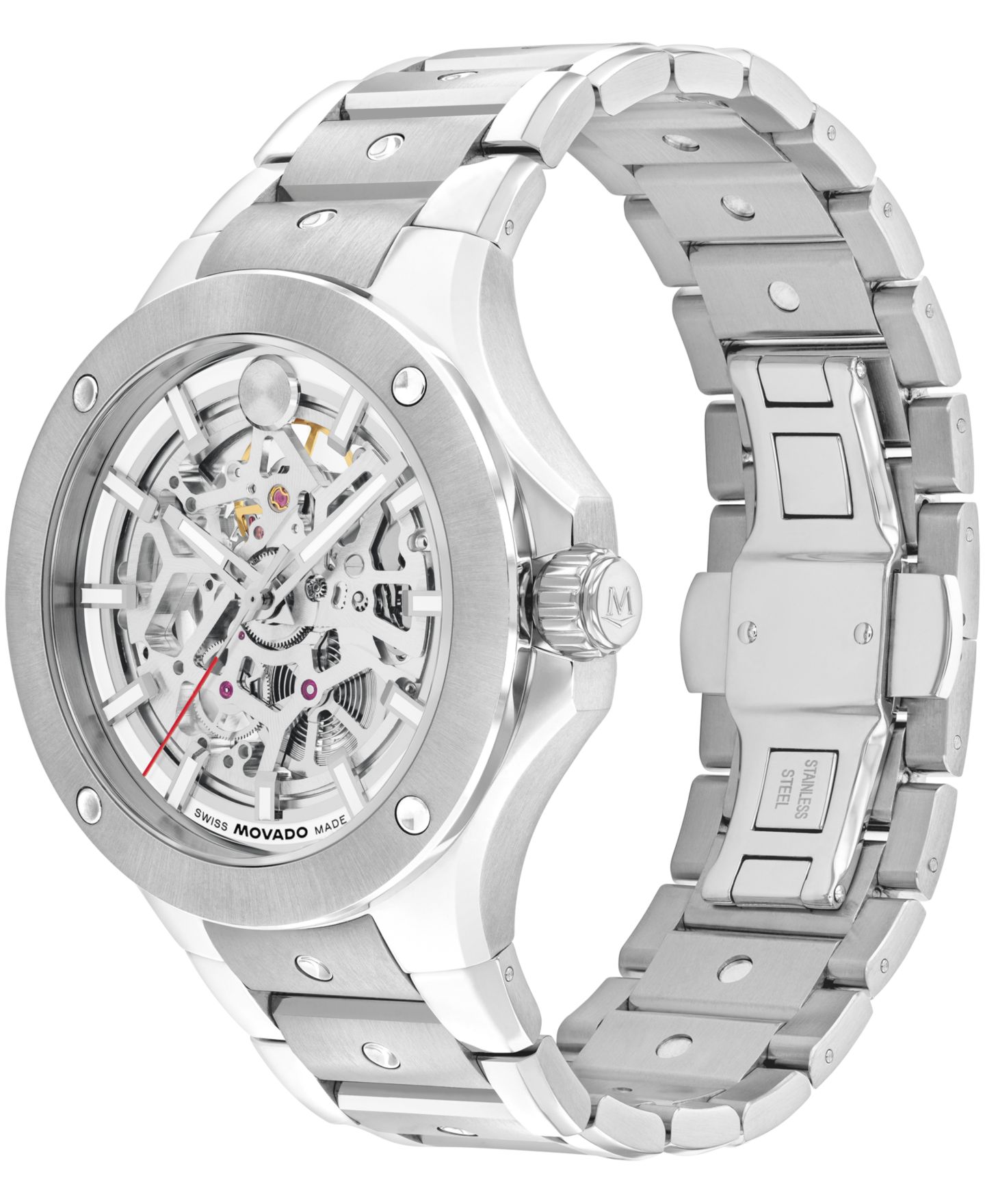 Мужские часы Movado Alta S.E.Swiss Automatic Skeleton Stainless Steel Watch, 43.50mm — фото 2