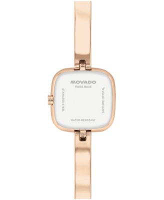 Women's Museum Cushion Swiss Quartz Rose PVD Bangle Watch, 21.50mm