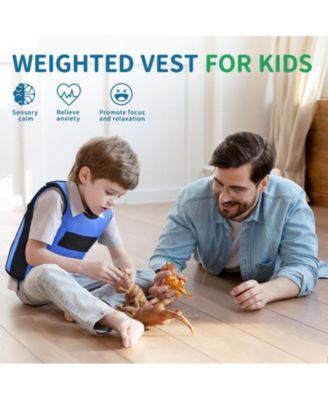 Small Blue Weighted Compression Vest for Kids with Sensory Needs