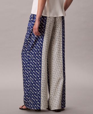 Women's Printed Twill Wide-Leg Pants