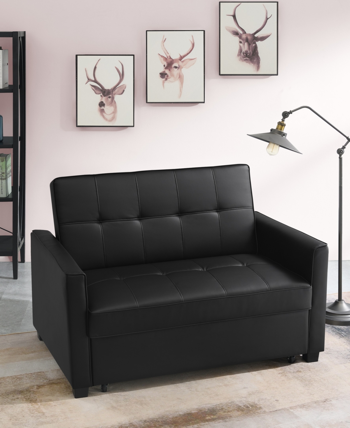 Gold Sparrow 51" Faux Leather Chandler Convertible Loveseat Bed, Created For Macy's