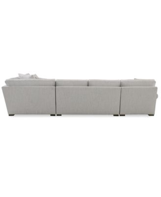 Radley Roll Arm 148" 4-Pc. Fabric Chaise Sectional with Wedge