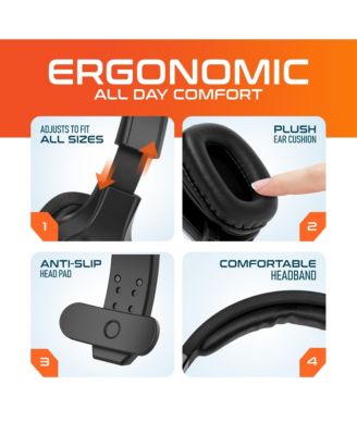Wireless Computer Headset with USB Dongle, Trucker Bluetooth Headset with Noise Canceling Mic, 35Hrs talk time, Wireless Headset for Computer, Cell Phone, Drivers, Office, Call Center - Black