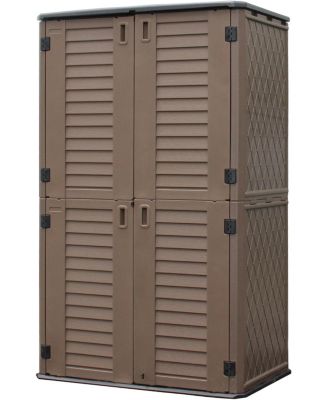Outdoor Storage Shed with Sliding Door ,Double Cabinet