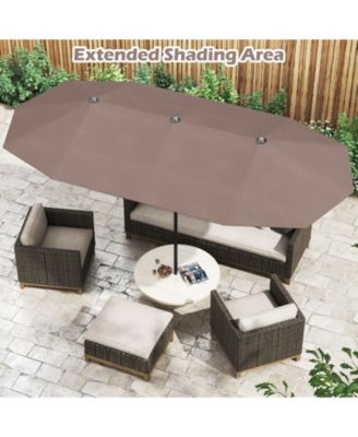 13 FT Double-sided Patio Umbrella Outdoor Large Twin Size Umbrella