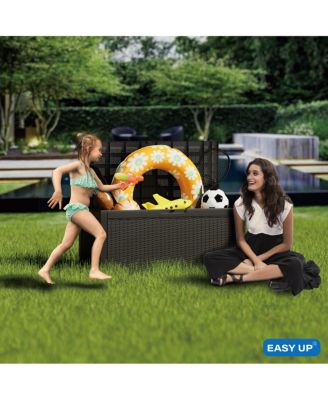 Mondawe 100 Gallon Wicker Resin Deck Box