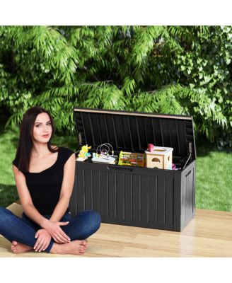 80 Gal. Waterproof Outdoor Resin Storage Deck Box with Lockable Lid