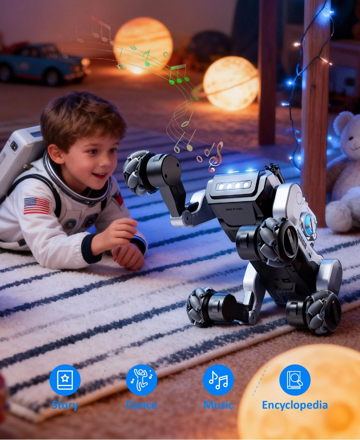 Детская игрушка SUGIFT Intelligent RC Robot Dog Toy with Voice Control LED Lights and Touch Sensors — фото 9