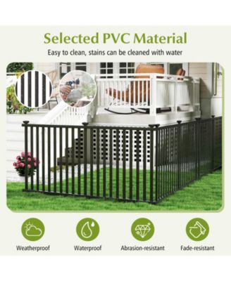 2 Piece Vinyl Picket Fence Set for Garden and Yard Decoration