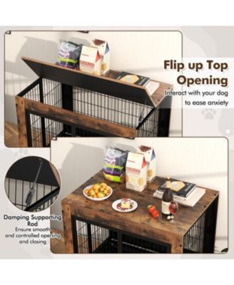 Industrial Dog Kennel with Flip-up Top 3 Lockable Doors and Removable Tray