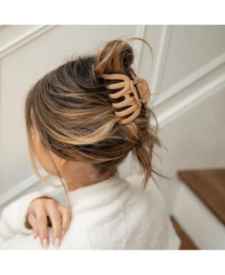 Extra Large Matte Claw Clip - Camel