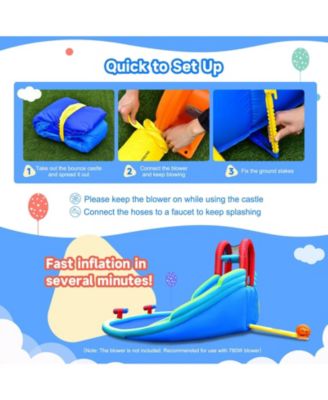 Inflatable Waterslide Bounce House with Upgraded Handrail without Blower