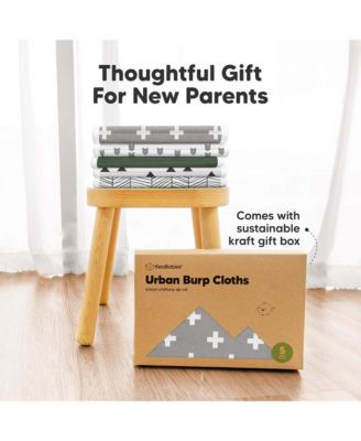 Kids 5pk Urban Burp Cloths, Organic Burping Cloth for Babies, Burp Rags