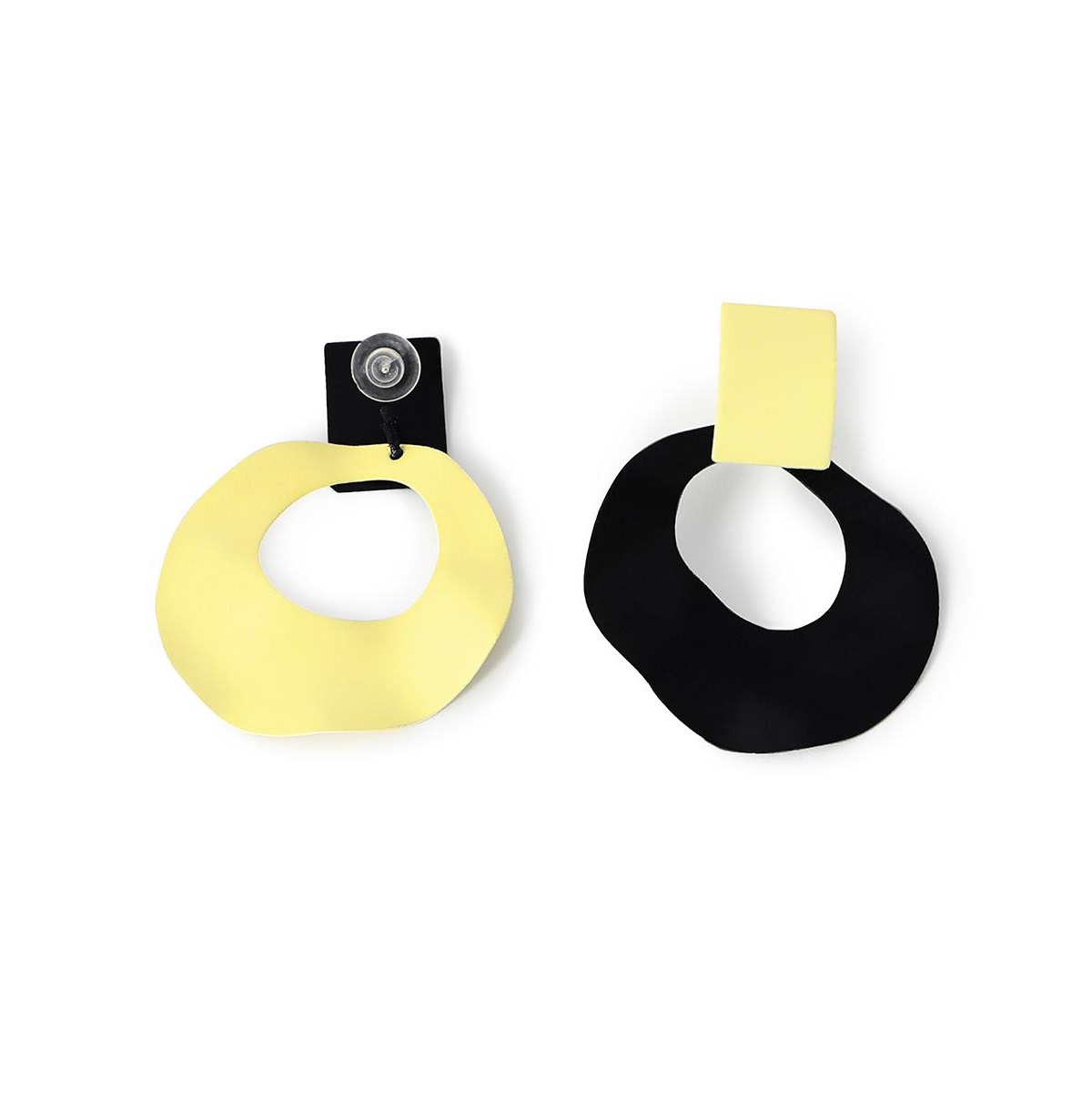 Women's Block Drop Earrings - Yellow