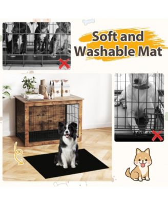 Dog Crate Furniture with Cushion and Double Doors for Small/Medium Dogs