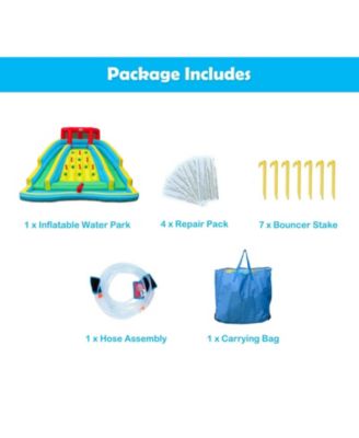 Double Side Inflatable Water Slide Park with Climbing Wall for Outdoor