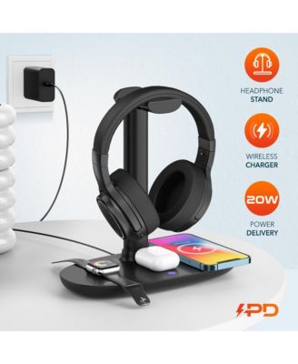 M101 Wireless Computer Headset with Wireless Charger & Desktop Holder