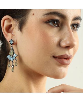 Women's Blue  Teardrop Stone Drop Earrings