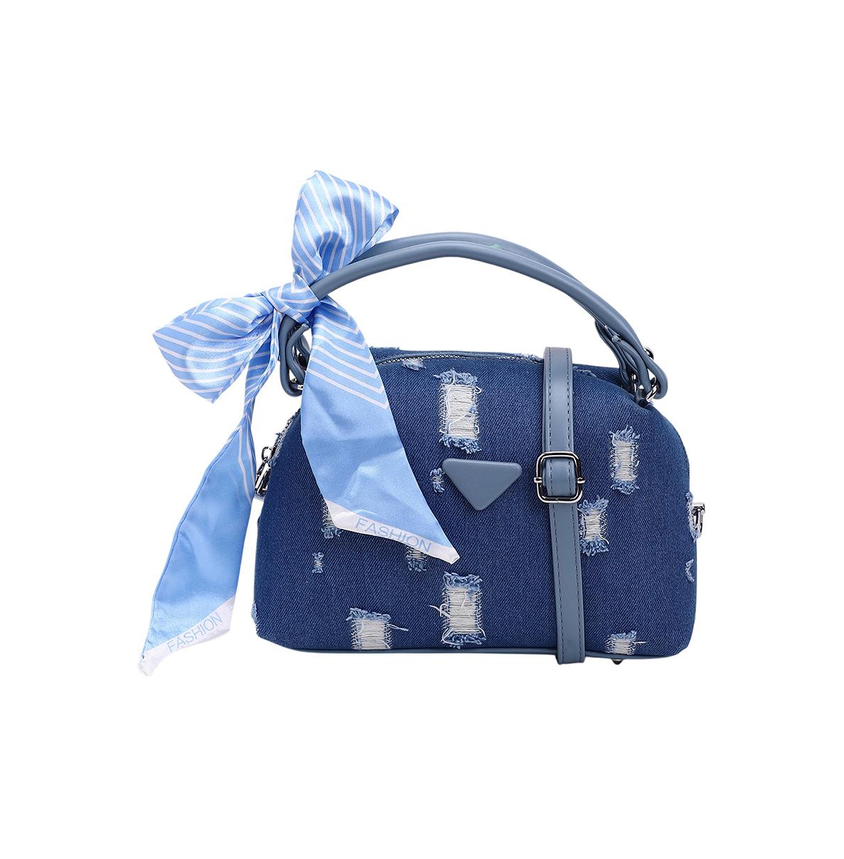 Women's The Denim-Curve Hand Bag - Indigo Blue - Blue