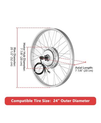 Electric Bicycle Motor Conversion Kit for 24" 750W 36V E-bike Rear Wheel