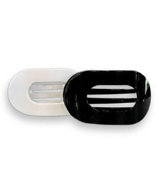 Large Oval Clip Set Of 2 Black White