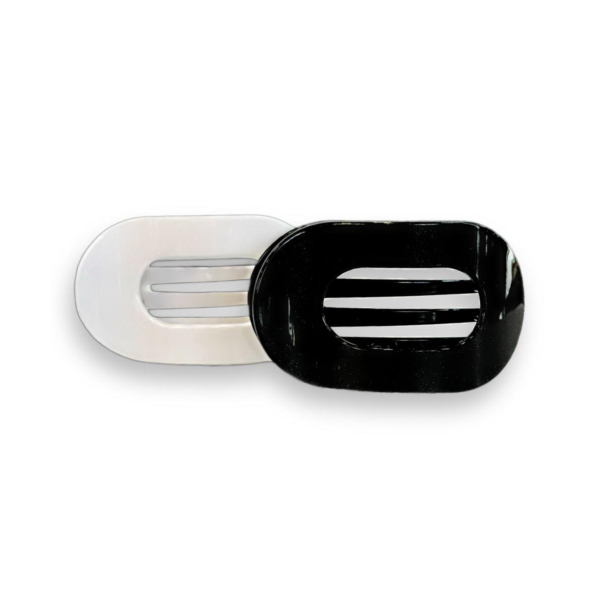 Large Oval Clip Set of 2 - Black + White