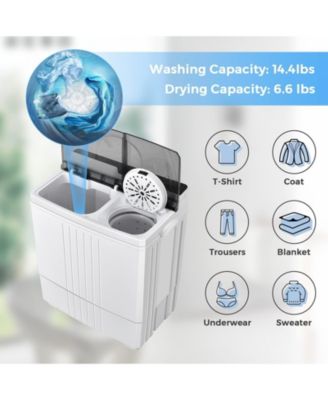 Twin Tub Portable Washing Machine with Timer Control and Drain Pump for Apartment
