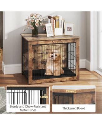 Dog Crate Furniture with Cushion and Double Doors for Small/Medium Dogs