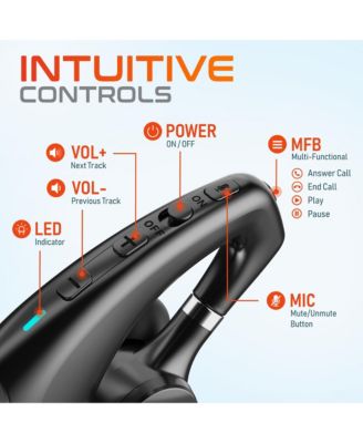 Wireless Headset for Computer with Charging Case, Bluetooth Headset with Noise-Cancelling Mic, Specially Designed for MS Team, Zoom, Google Meet, Driving, and Office