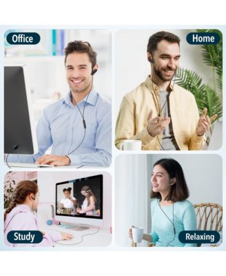 24EC USB-C Wired Earbuds with Microphone, Ergonomic In-Ear Design with Ear Hook, Hi-Fi Stereo Sound and In-Line Remote Control, USB C Earphone for PC/Laptops/Tablets/iMac & Smartphones - Black