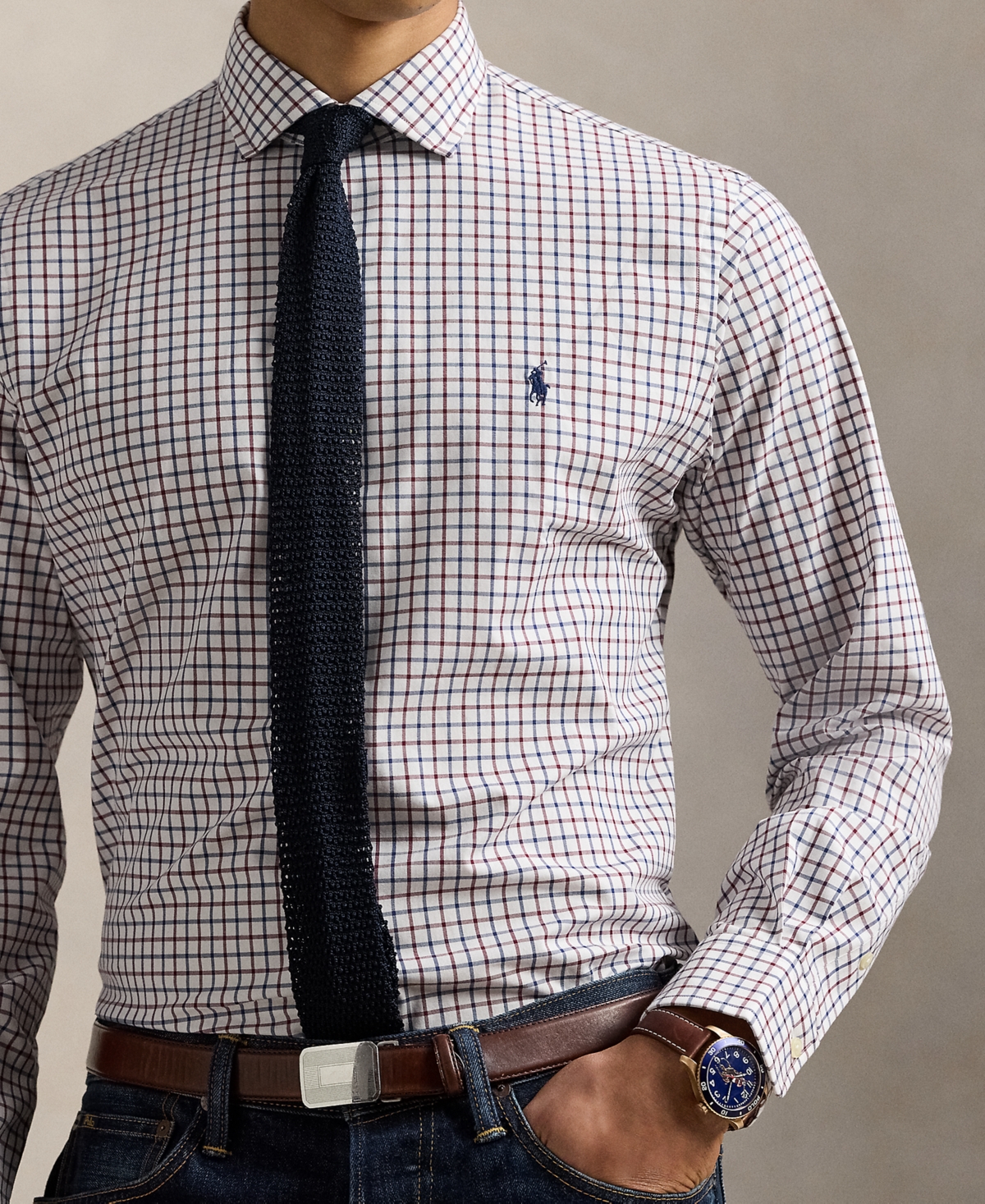 Polo Ralph Lauren Men's Slim-fit Stretch Poplin Shirt In Neutral