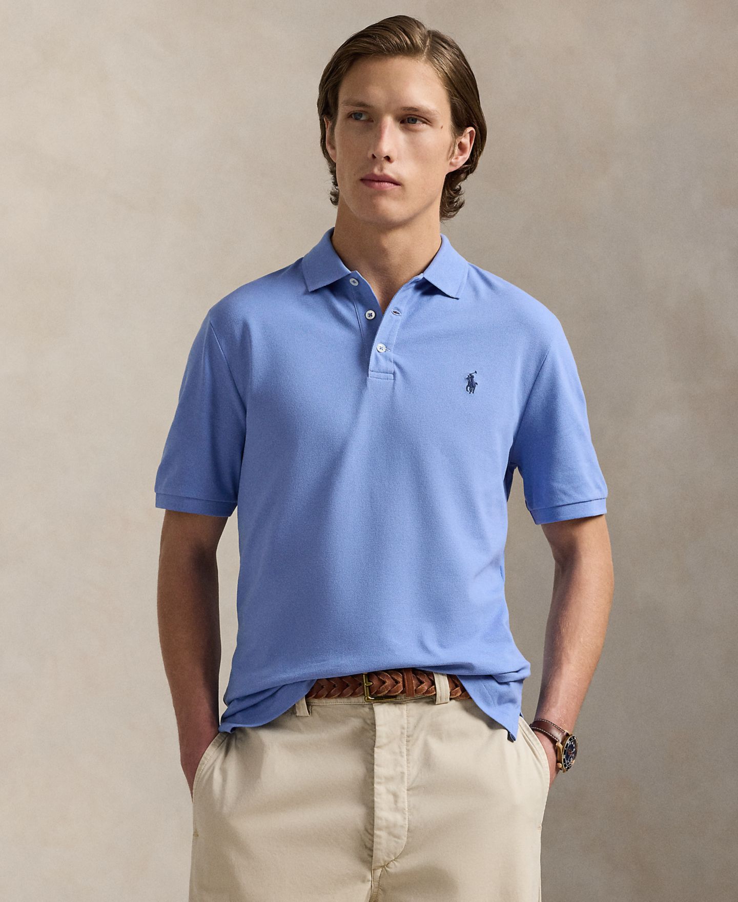 Мужское поло Polo Ralph Lauren Classic-Fit Polo Shirt, цвет: Синий — фото 1