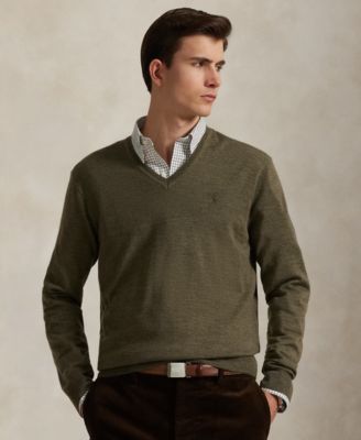 Men's Washable Wool V-Neck Sweater
