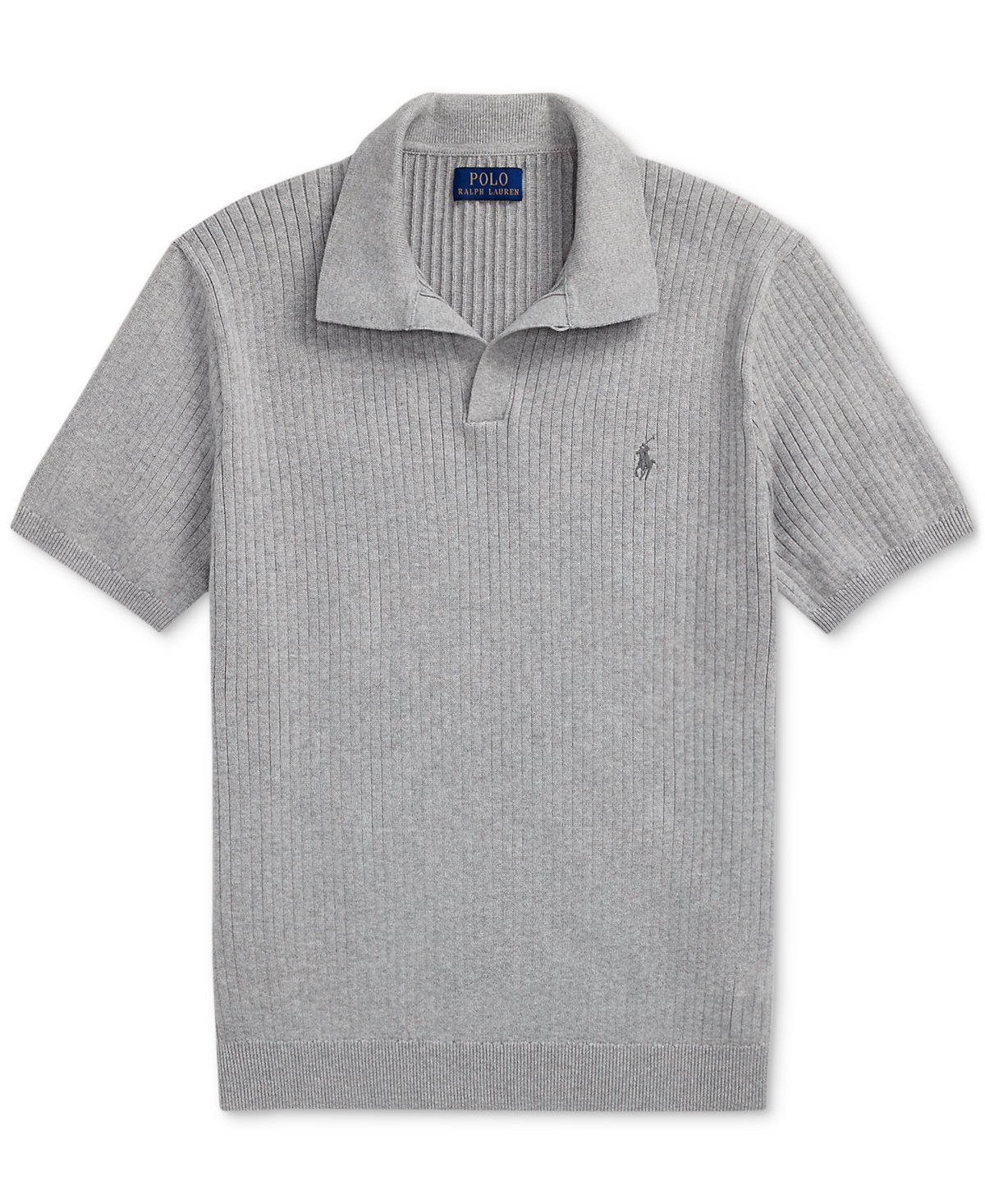 Polo Ralph Lauren Ribbed Polo Shirt In Gray