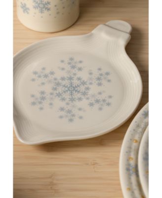 Linen Snowflakes Ornament-Shaped Plate, Exclusively at Macy's