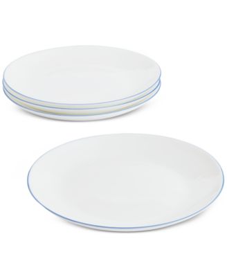 Arch Studio - Opal Glass Blue Rim Salad Plate, Set of 4