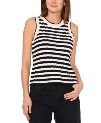 Sam & Jess - Women's Striped Sleeveless Sweater