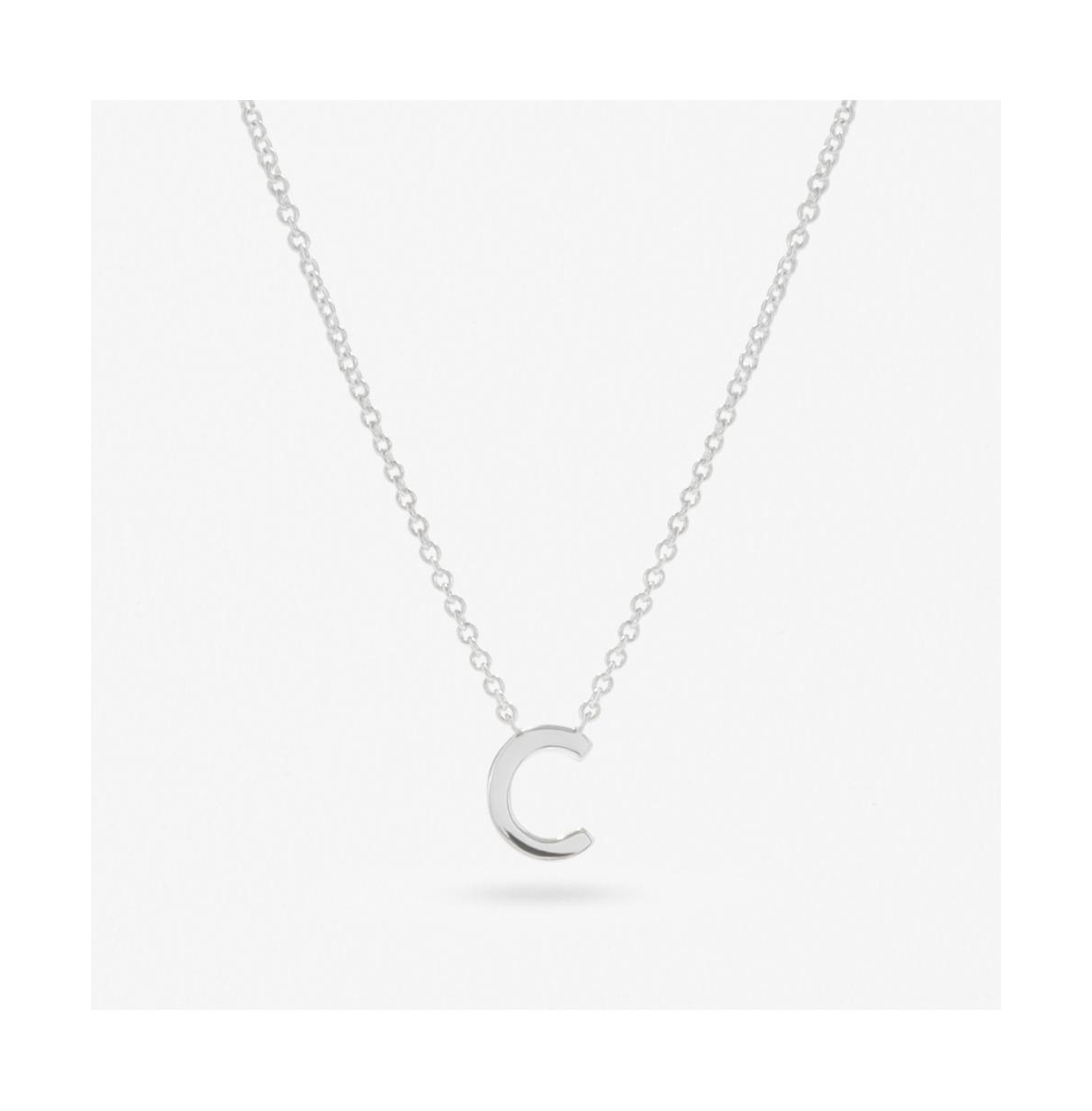 Silver Initial Necklace - Letter Necklace - Letter c