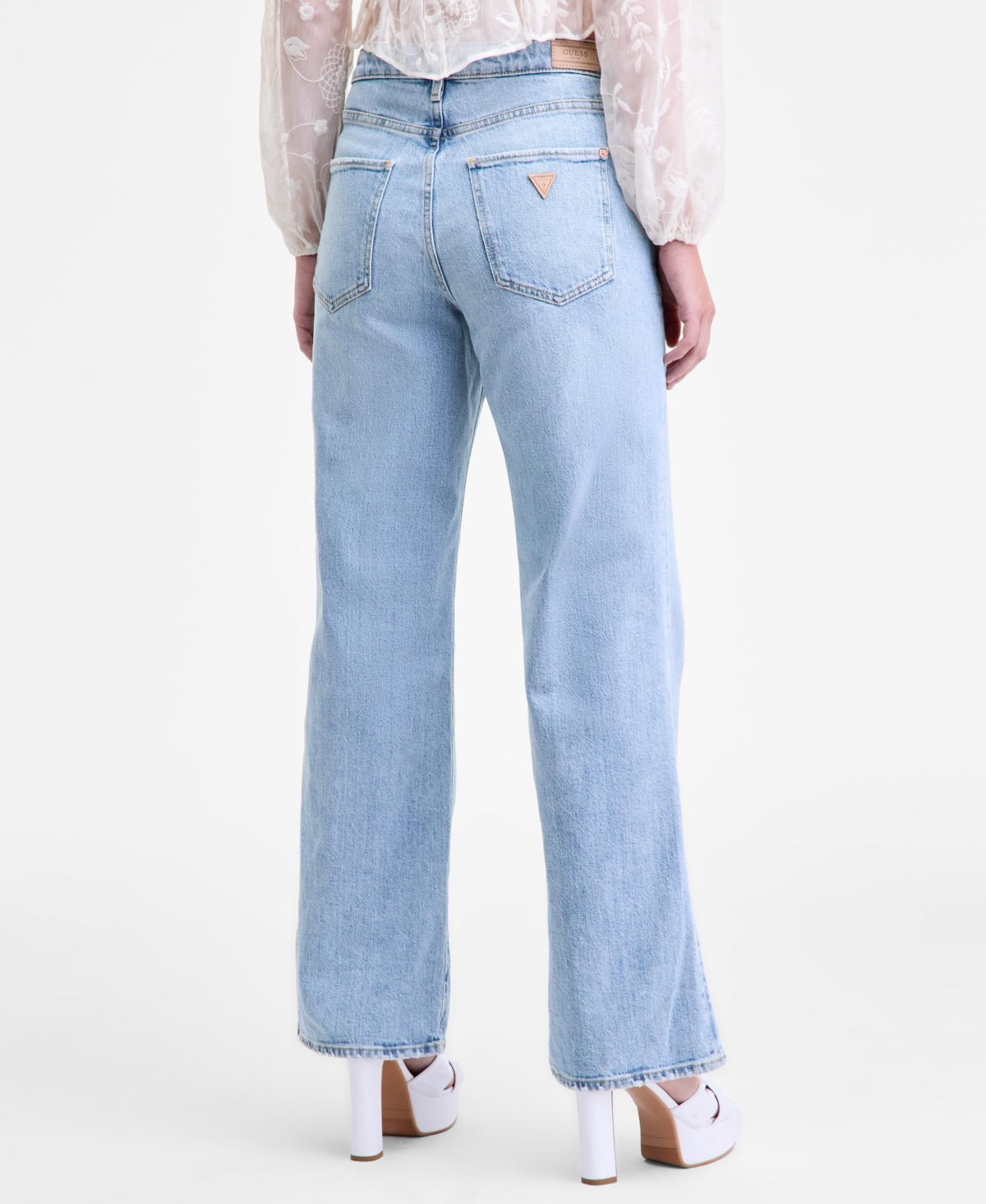 Guess Women's High-rise Wide-leg Jeans In Blue