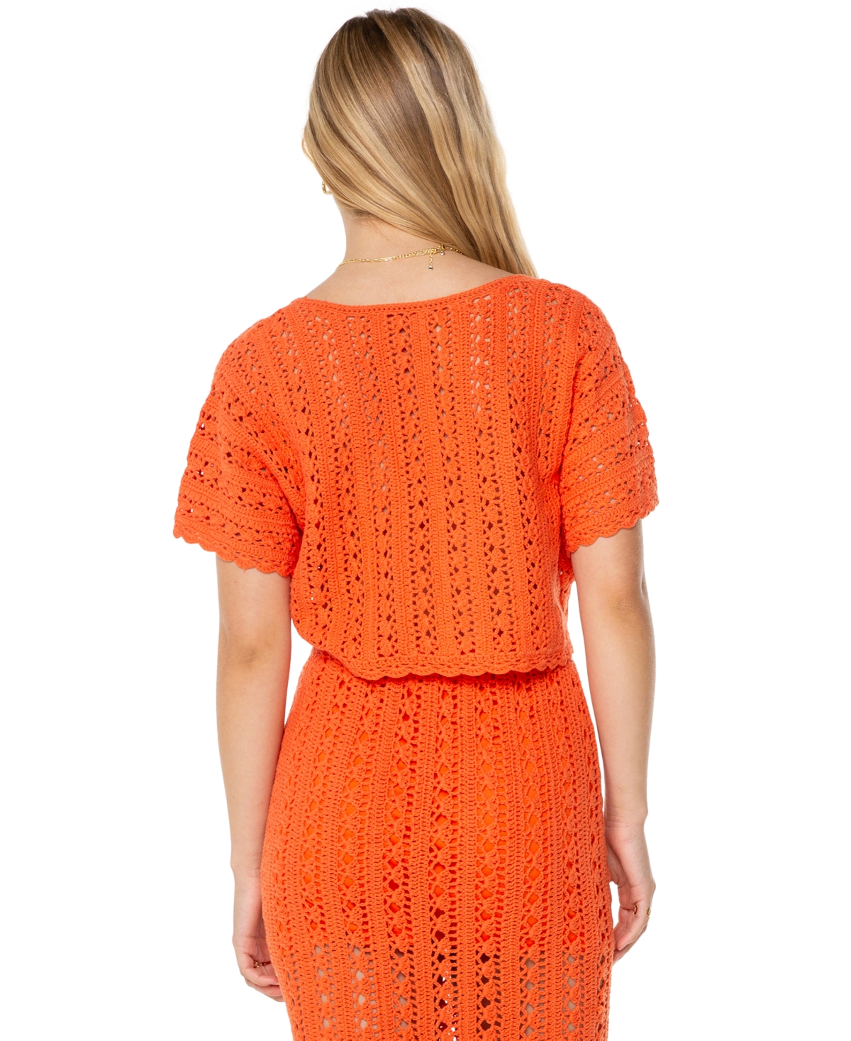 Roxy Juniors' Sea Swirl Crochet Cotton Top