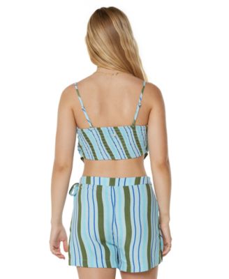 Juniors' Wild At Heart Striped Bandana Top