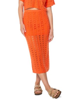 Juniors' Sea Swirl Crochet Midi Skirt