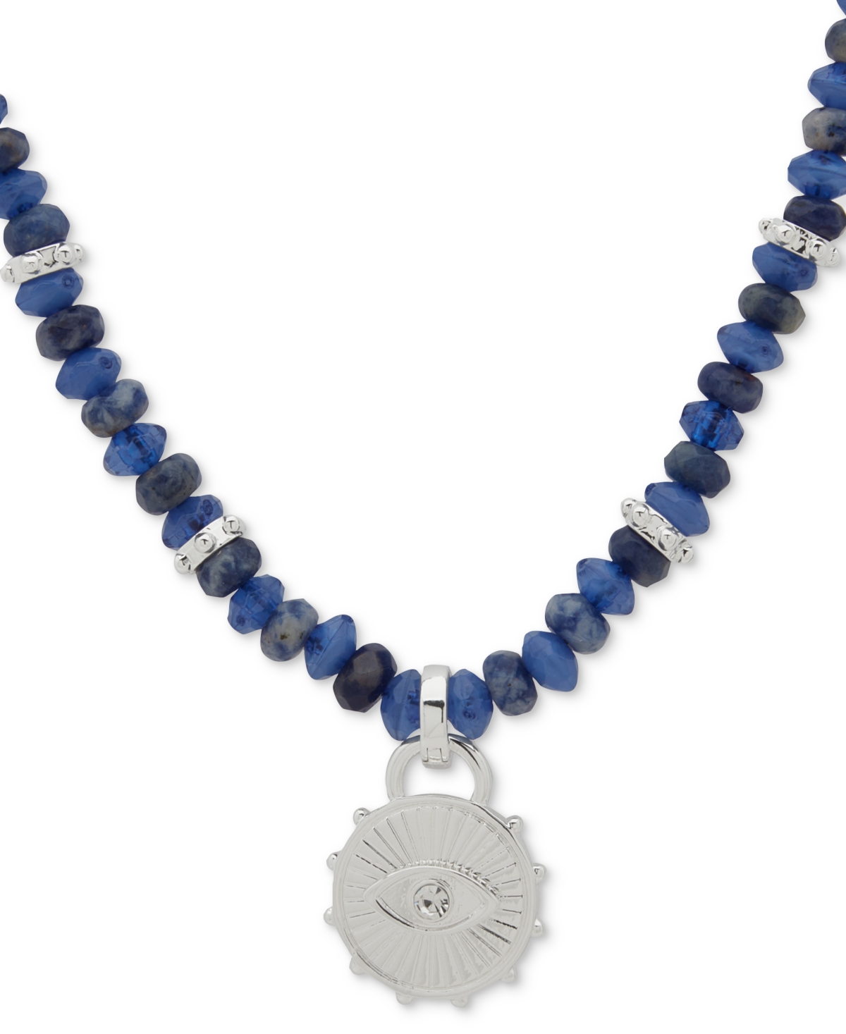 Bead Removeable Pendent Necklace - Evil Eye/Blue