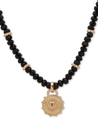 Anne Klein - Bead And Lion Disc Necklace