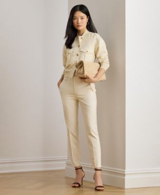 Women's Linen-Blend Bomber Jacket