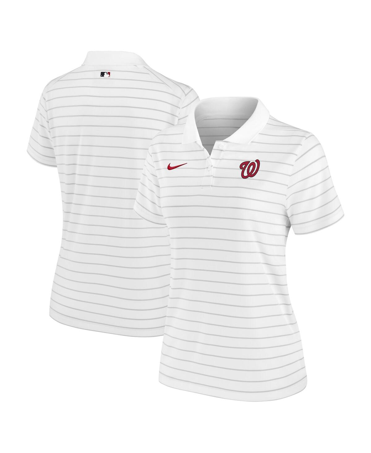 Women's White Washington Nationals Authentic Collection Victory Performance Polo Shirt - White