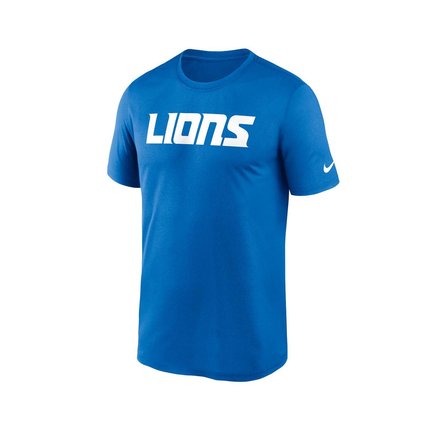 Men's Blue Detroit Lions Primetime Legend Wordmark Performance T-Shirt