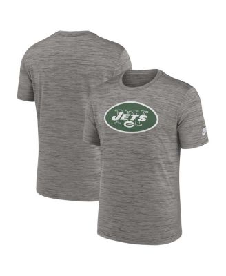 Nike - Men's Gray New York Jets Sideline Velocity Throwback Logo Performance T-Shirt