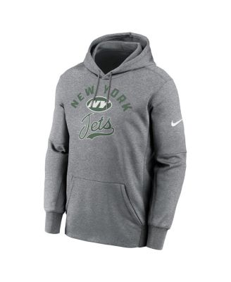 Men's Heather Gray New York Jets Performance Fleece Pullover Hoodie